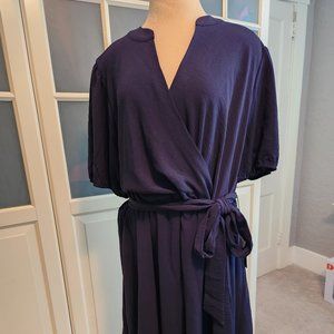 DKNY Surplus Tie Waist Dress 20W Plus / Navy